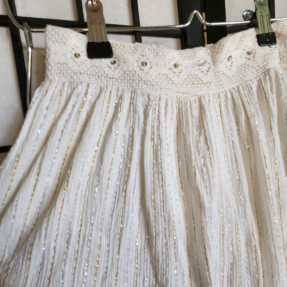 Justice Cream High Low Ruffled Girl's Skirt Lined - Picture 2 of 10
